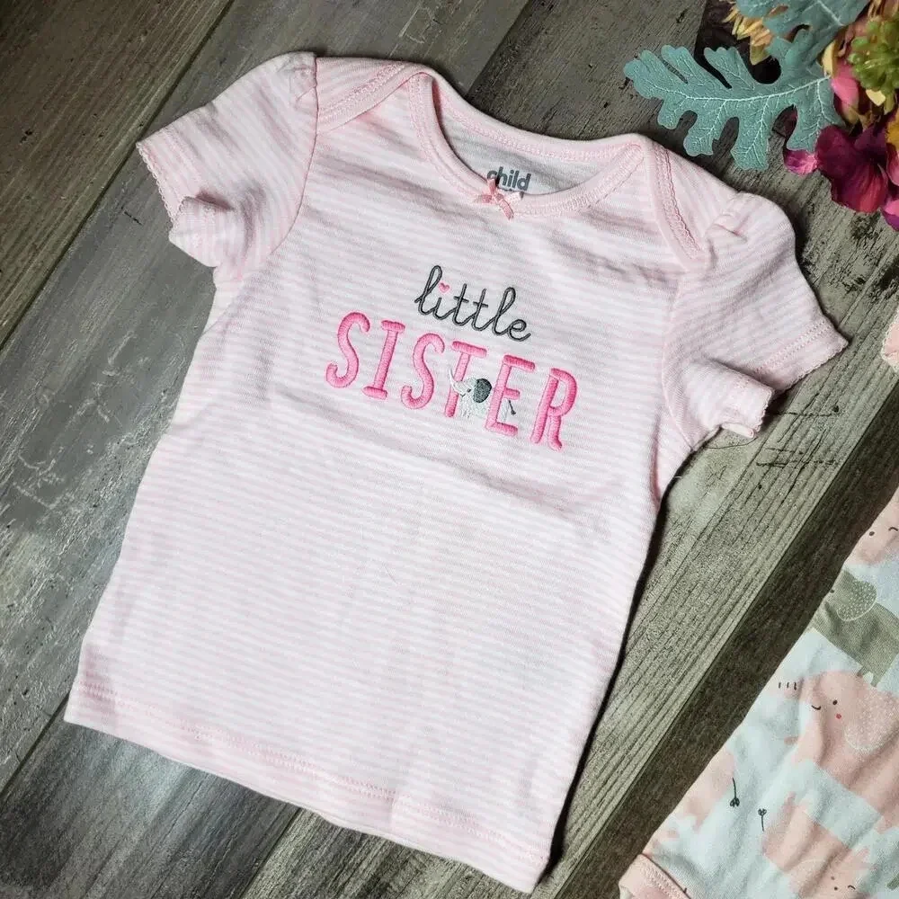 Child of Mine by Carter's Pink Little Sister Elephant Tops Bundle Size 18m NWOT